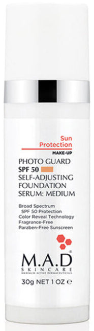 M.A.D Skincare Photo Guard Spf 50 Self Adjusting Foundation Serum Medium